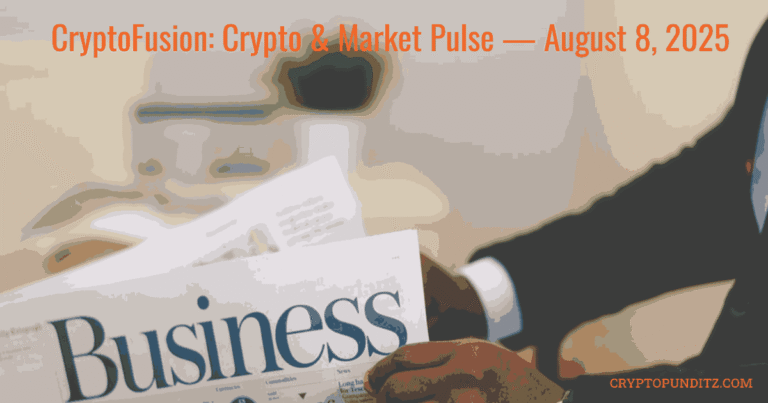 CryptoFusion: Crypto & Market Pulse — August 8, 2025